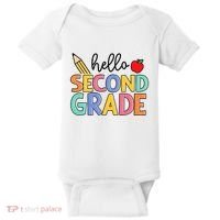 Hello Second Grade Team 2nd Grade Back To School Teacher Baby Bodysuit thumb 0