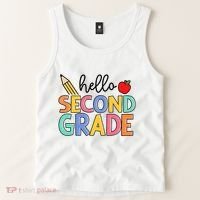 Hello Second Grade Team 2nd Grade Back To School Teacher Tank Top thumb 2