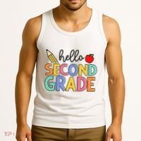 Hello Second Grade Team 2nd Grade Back To School Teacher Tank Top thumb 3
