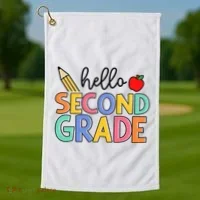 Hello Second Grade Team 2nd Grade Back To School Teacher Golf Towel thumb 1