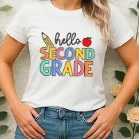 Hello Second Grade Team 2nd Grade Back To School Teacher Women's T-Shirt thumb 2