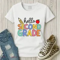 Hello Second Grade Team 2nd Grade Back To School Teacher Women's T-Shirt thumb 3