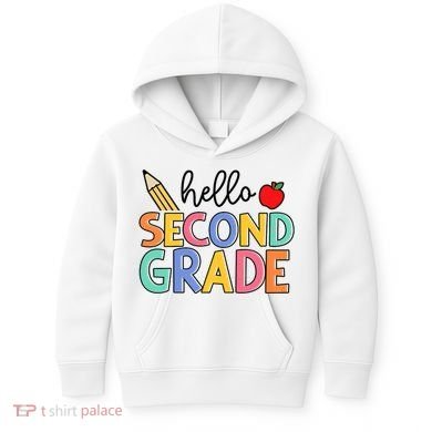 Hello Second Grade Team 2nd Grade Back To School Teacher Kids Hoodie