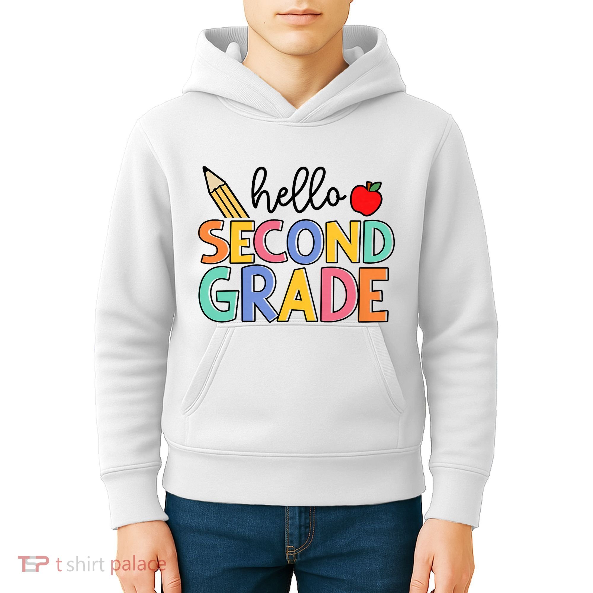 Hello Second Grade Team 2nd Grade Back To School Teacher Kids Hoodie
