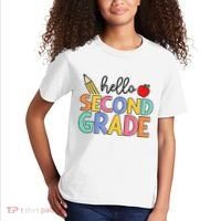 Hello Second Grade Team 2nd Grade Back To School Teacher Kids T-Shirt thumb 2