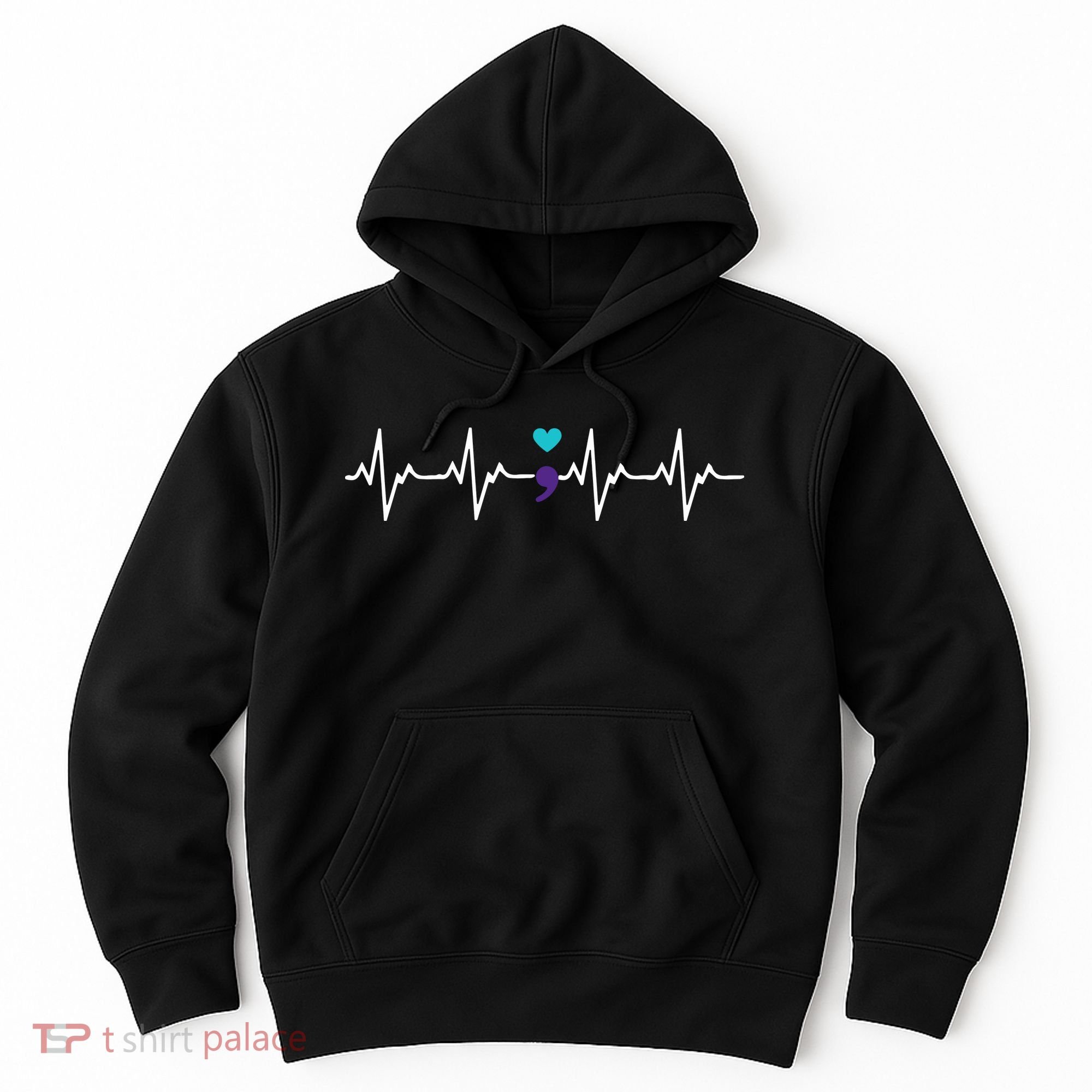 HeartBeat Semicolon Gift Suicide Prevention Awareness Hoodie
