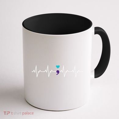 HeartBeat Semicolon Gift Suicide Prevention Awareness Coffee Mug back