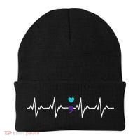 HeartBeat Semicolon Gift Suicide Prevention Awareness Beanie thumb 0