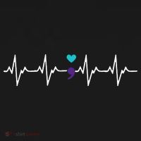 HeartBeat Semicolon Gift Suicide Prevention Awareness Women's Hoodie thumb 2