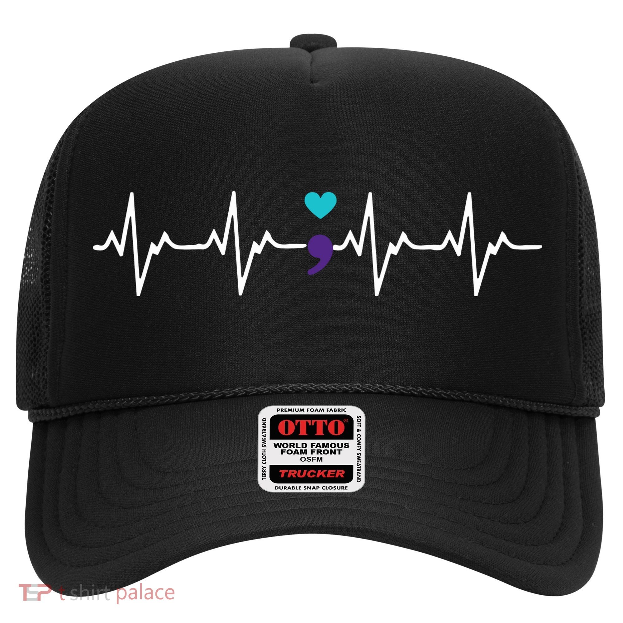 HeartBeat Semicolon Gift Suicide Prevention Awareness Hat