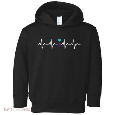 HeartBeat Semicolon Gift Suicide Prevention Awareness Toddler Hoodie