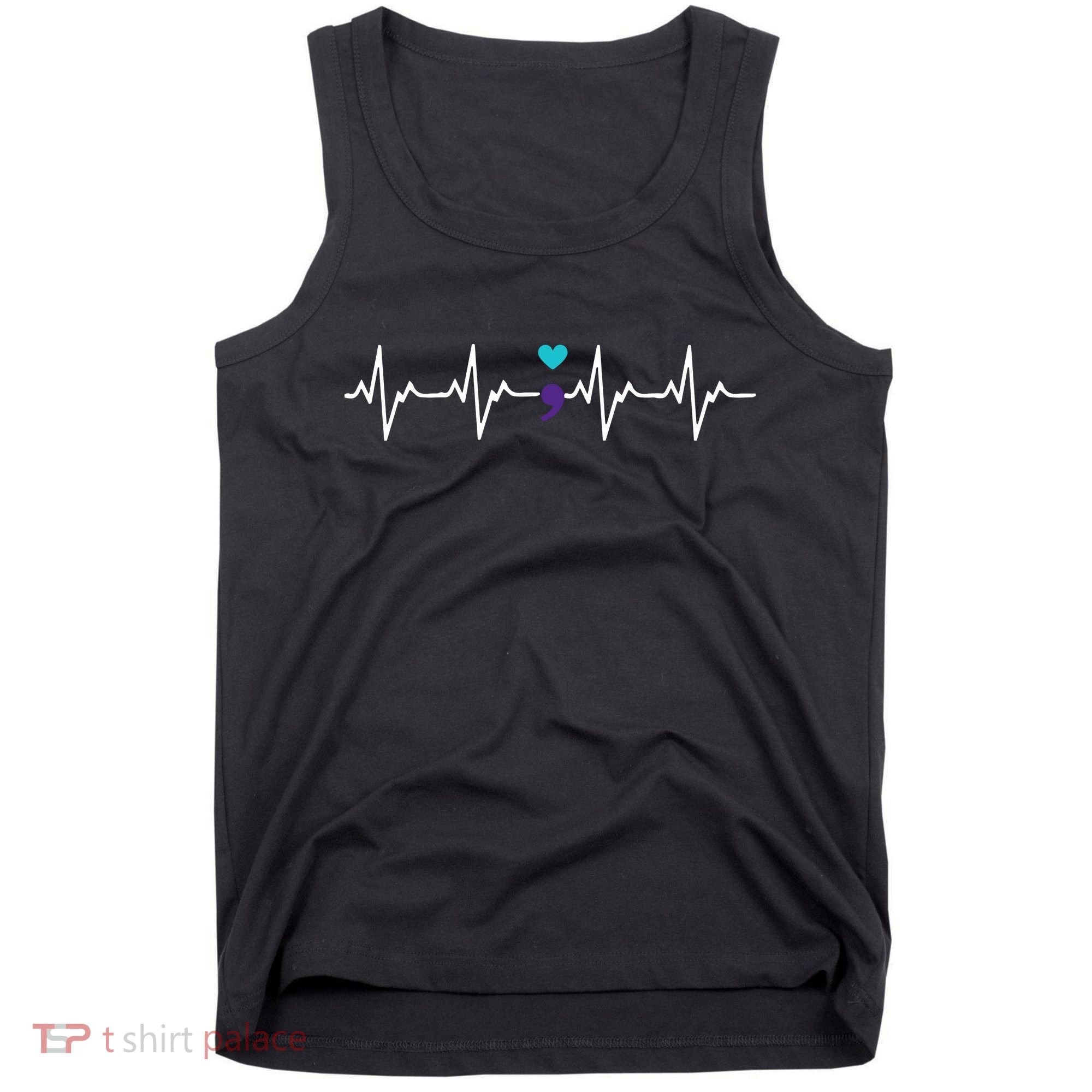 HeartBeat Semicolon Gift Suicide Prevention Awareness Tank Top