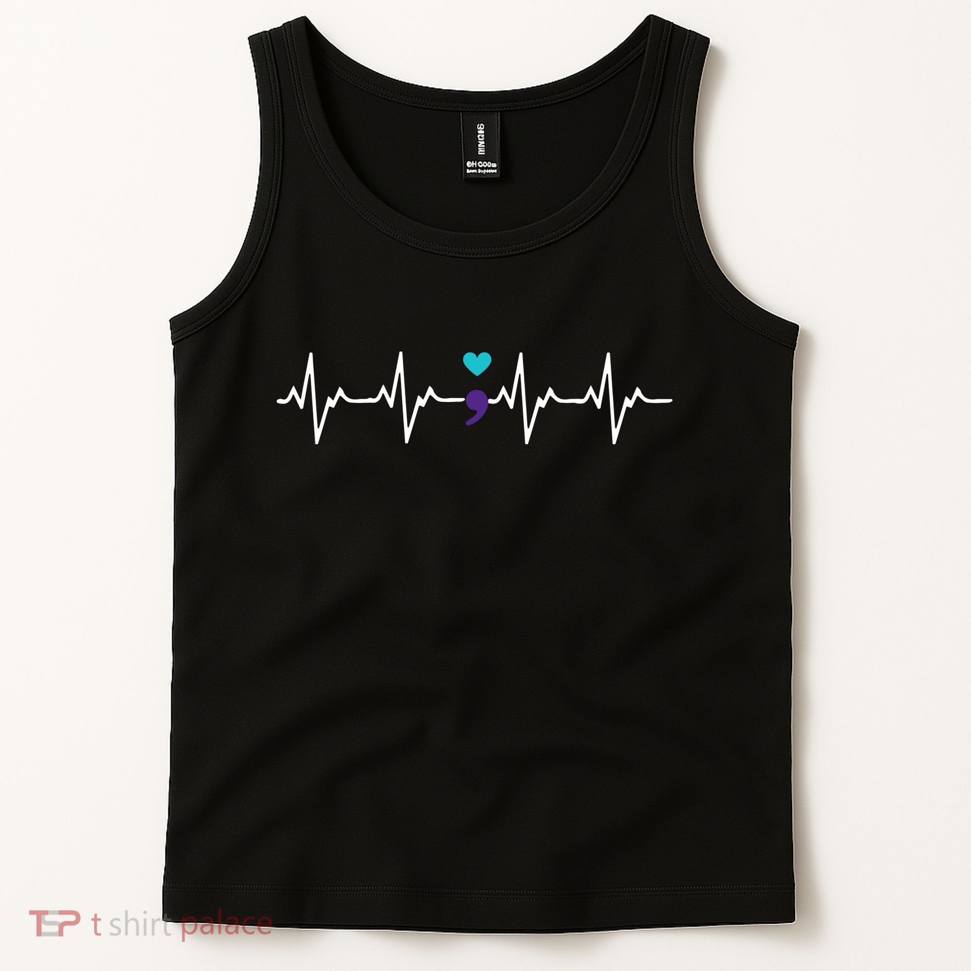 HeartBeat Semicolon Gift Suicide Prevention Awareness Tank Top