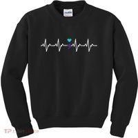 HeartBeat Semicolon Gift Suicide Prevention Awareness Kids Sweatshirt thumb 0