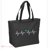 HeartBeat Semicolon Gift Suicide Prevention Awareness Tote Bag thumb 2
