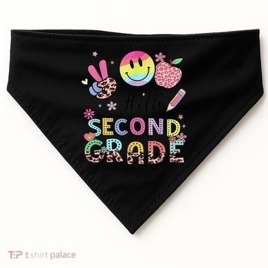 Hello Second Grade 2nd Grade First Day Of School Gift USA-Made Doggie Bandana
