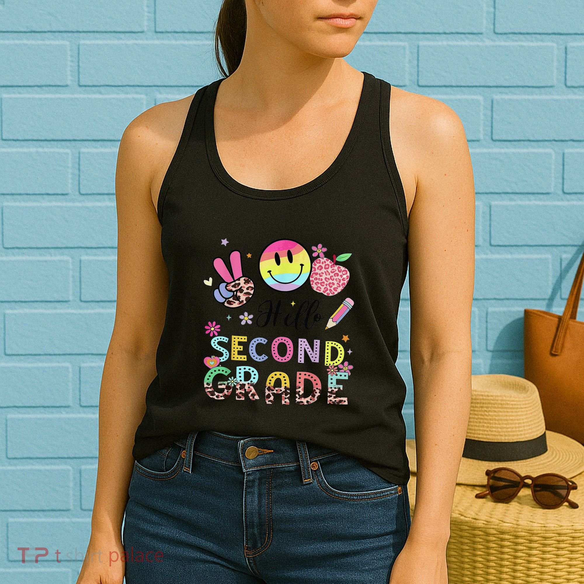 Hello Second Grade 2nd Grade First Day Of School Gift Women's Tank Top