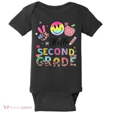 Hello Second Grade 2nd Grade First Day Of School Gift Baby Bodysuit