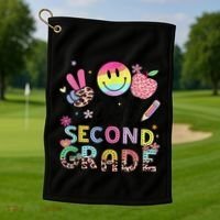 Hello Second Grade 2nd Grade First Day Of School Gift Golf Towel thumb 1