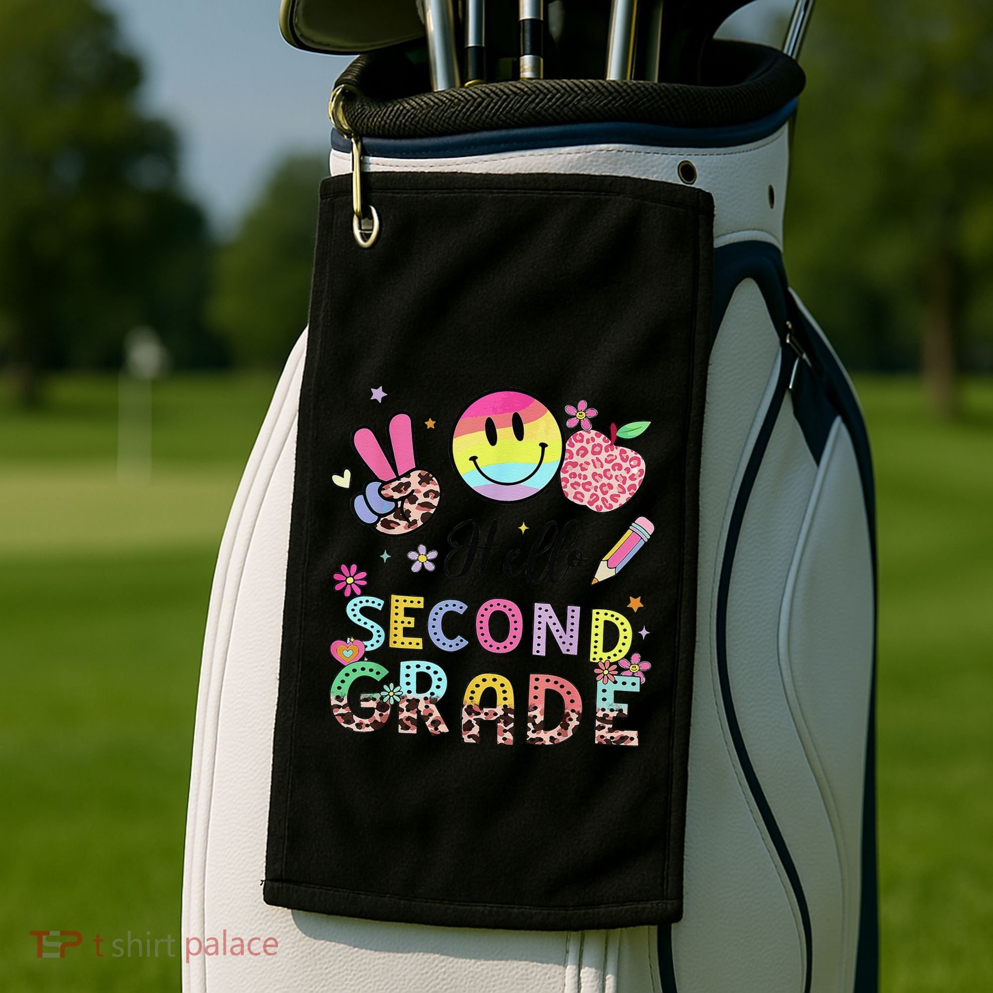 Hello Second Grade 2nd Grade First Day Of School Gift Golf Towel