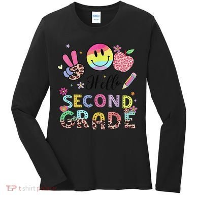 Hello Second Grade 2nd Grade First Day Of School Gift Women's Long Sleeve Shirt