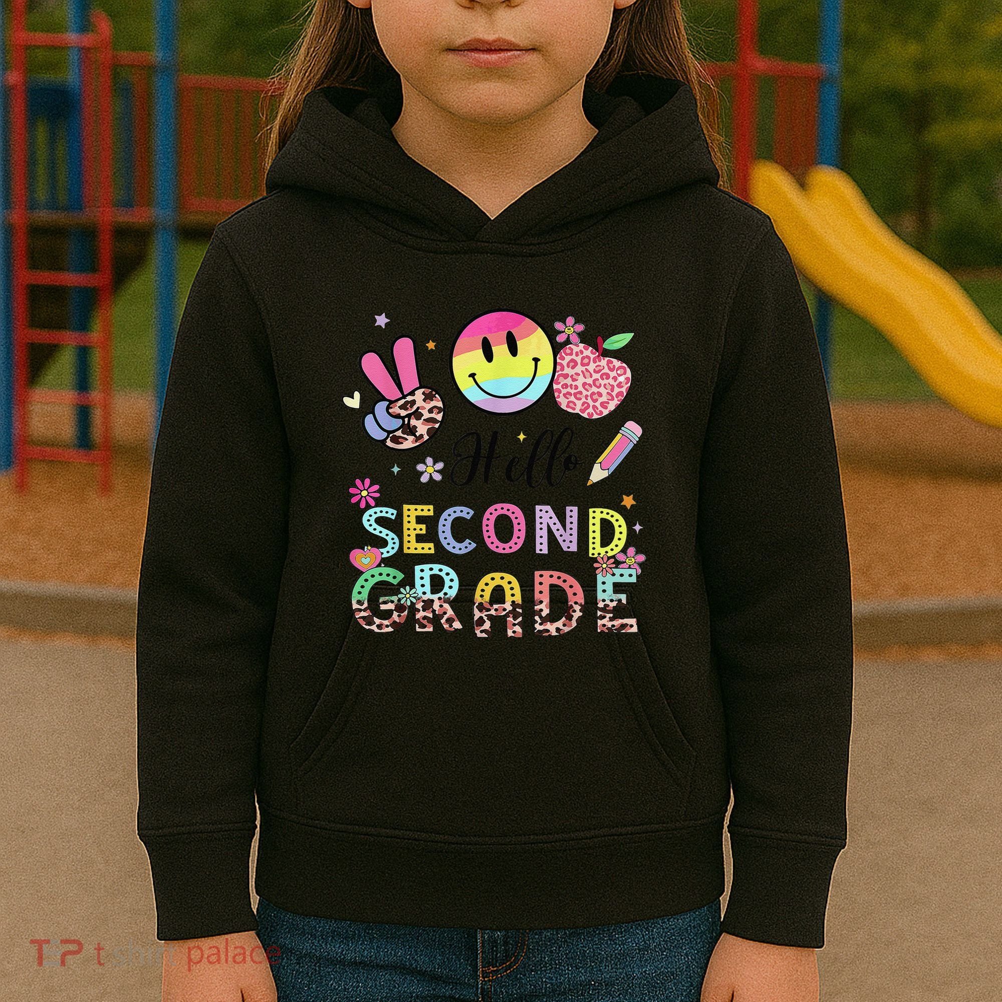 Hello Second Grade 2nd Grade First Day Of School Gift Kids Hoodie