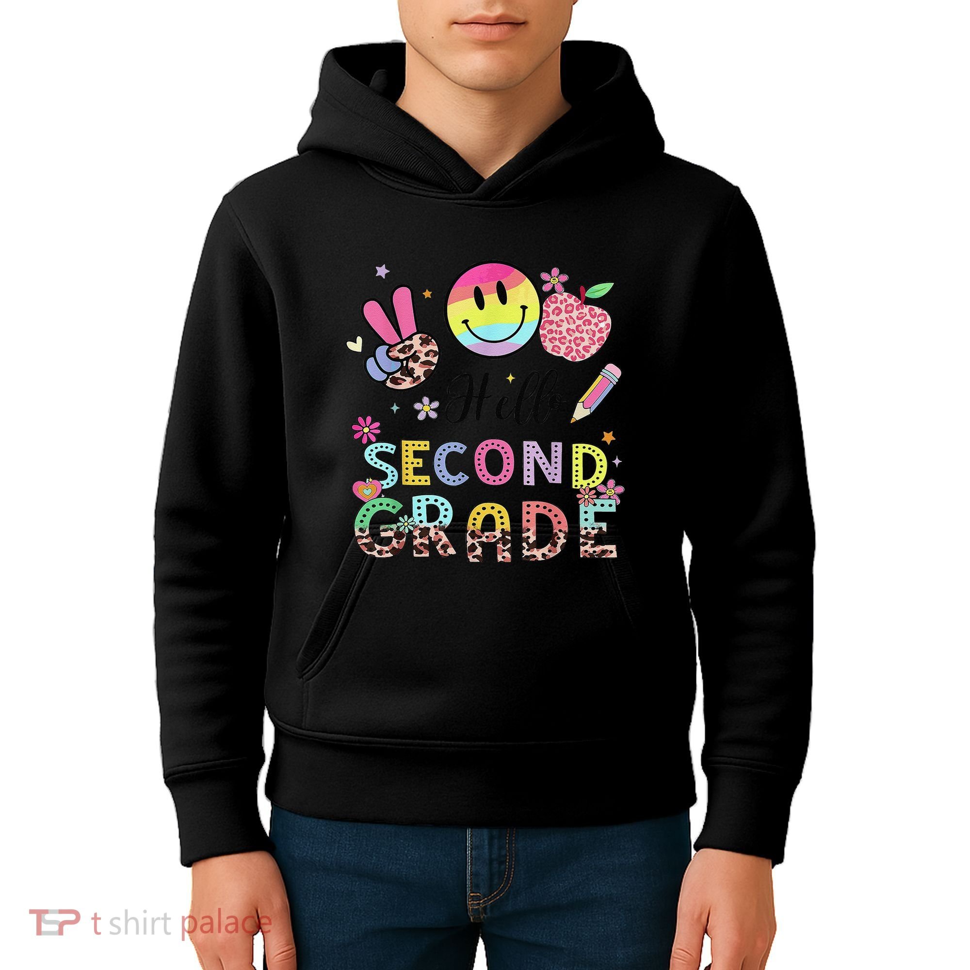 Hello Second Grade 2nd Grade First Day Of School Gift Kids Hoodie