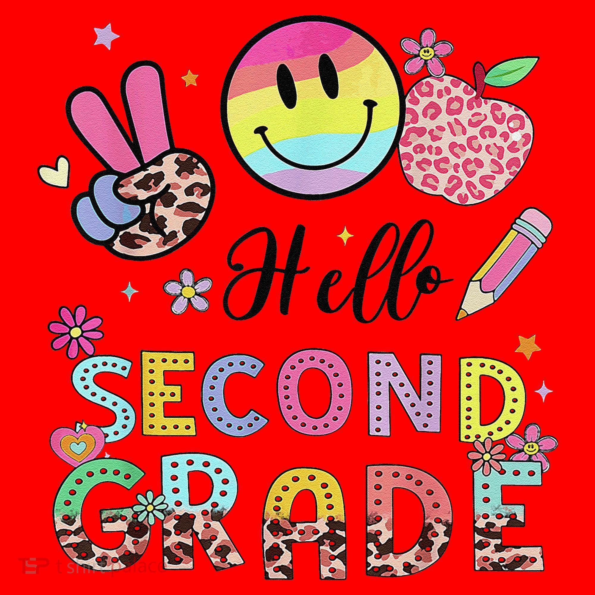 Hello Second Grade 2nd Grade First Day Of School Gift Santa Hat