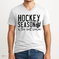Hockey Season V-Neck T-Shirt thumb 2