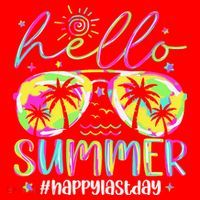 Hello Summer Happy Last Day Of School Teacher Student Santa Hat thumb 1