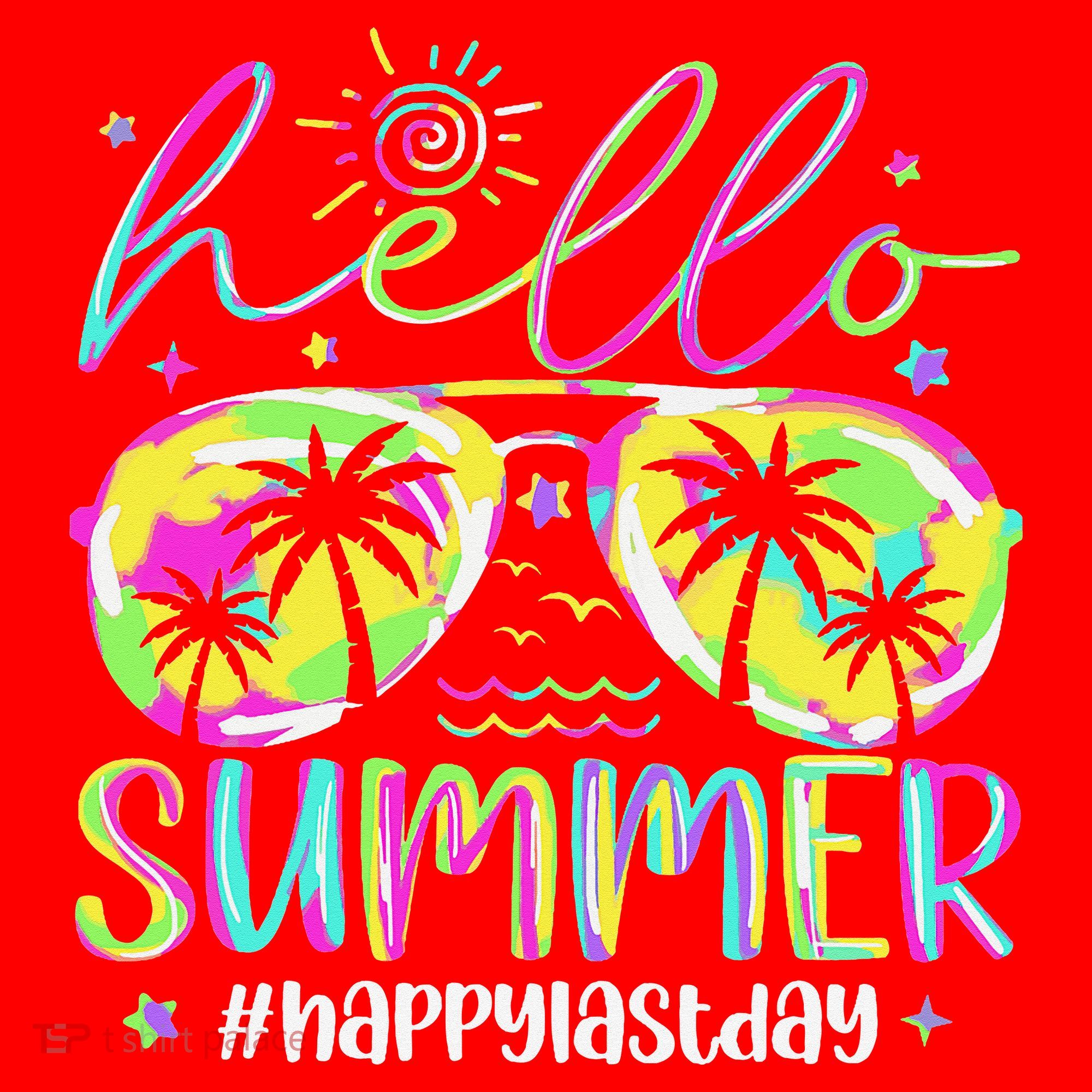 Hello Summer Happy Last Day Of School Teacher Student Santa Hat