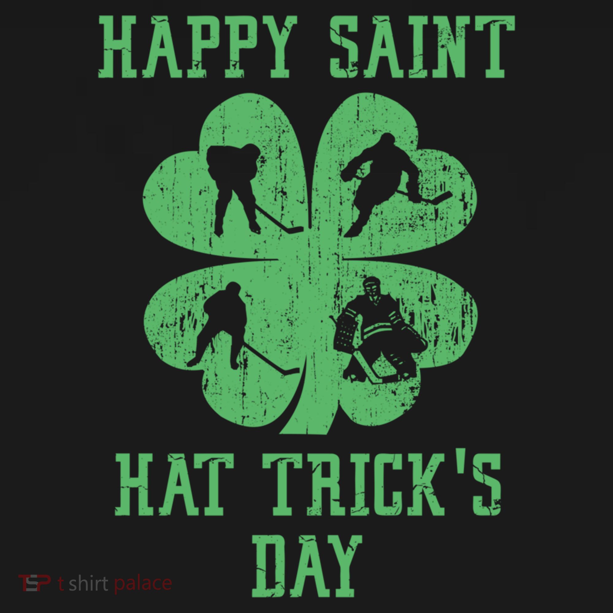 Happy Saint Hat Trick's Day St Patricks Day Funny Ice Hockey Cool Gift USA-Made Doggie Bandana