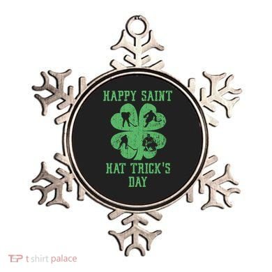 Happy Saint Hat Trick's Day St Patricks Day Funny Ice Hockey Cool Gift Ornament