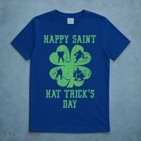 Happy Saint Hat Trick's Day St Patricks Day Funny Ice Hockey Cool Gift T-Shirt thumb 5