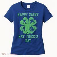 Happy Saint Hat Trick's Day St Patricks Day Funny Ice Hockey Cool Gift Women's T-Shirt thumb 0