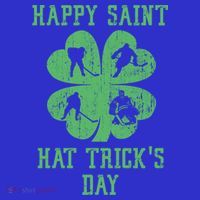 Happy Saint Hat Trick's Day St Patricks Day Funny Ice Hockey Cool Gift Kids Long Sleeve Shirt thumb 2