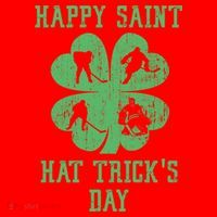 Happy Saint Hat Trick's Day St Patricks Day Funny Ice Hockey Cool Gift Santa Hat thumb 1