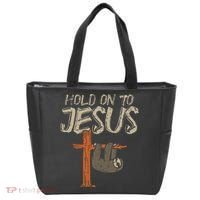Hanging Sloth Hold On To Jesus God Christian Tote Bag thumb 0
