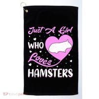 Heart Shape Hamster Just A Girl Who Loves Hamsters Gift Golf Towel thumb 0