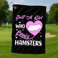 Heart Shape Hamster Just A Girl Who Loves Hamsters Gift Golf Towel thumb 1