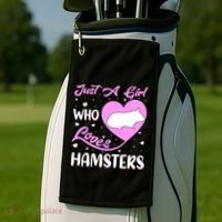 Heart Shape Hamster Just A Girl Who Loves Hamsters Gift Golf Towel thumb 2