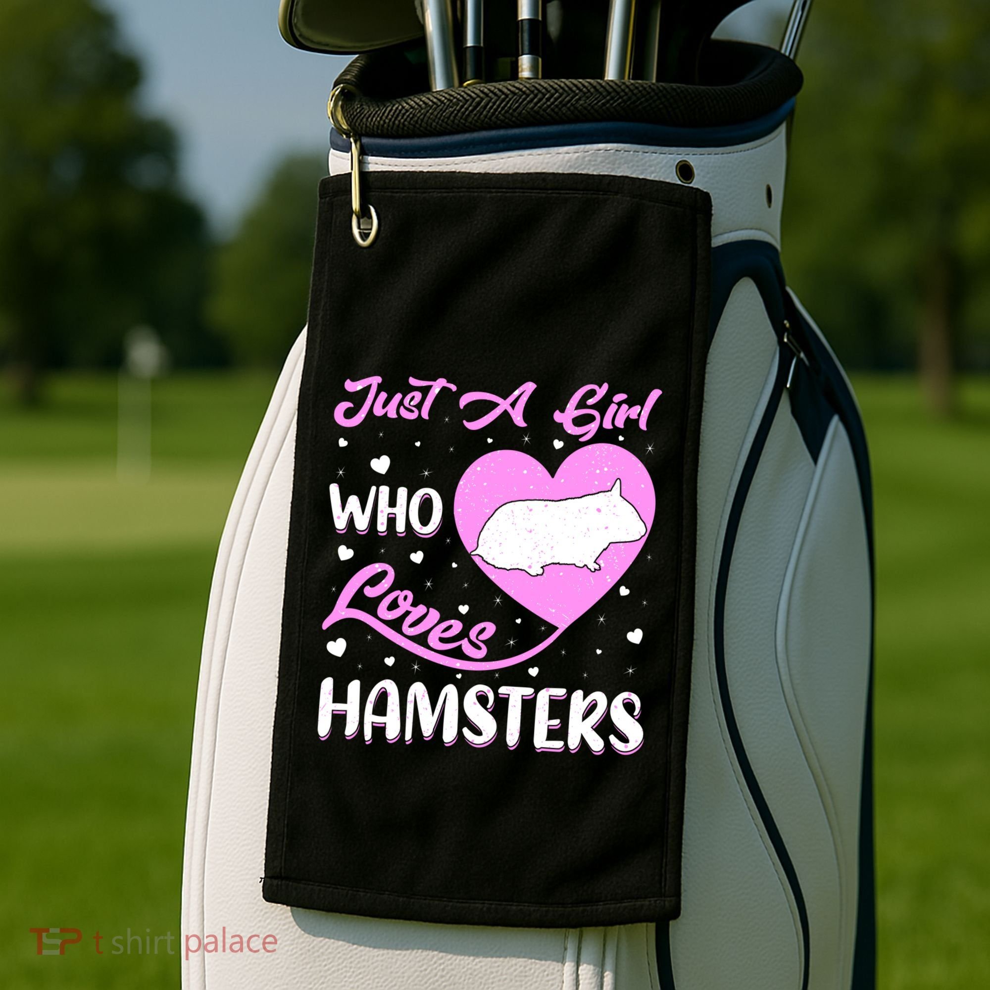 Heart Shape Hamster Just A Girl Who Loves Hamsters Gift Golf Towel