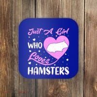 Heart Shape Hamster Just A Girl Who Loves Hamsters Gift Coaster thumb 0