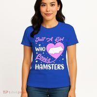 Heart Shape Hamster Just A Girl Who Loves Hamsters Gift Women's T-Shirt thumb 4