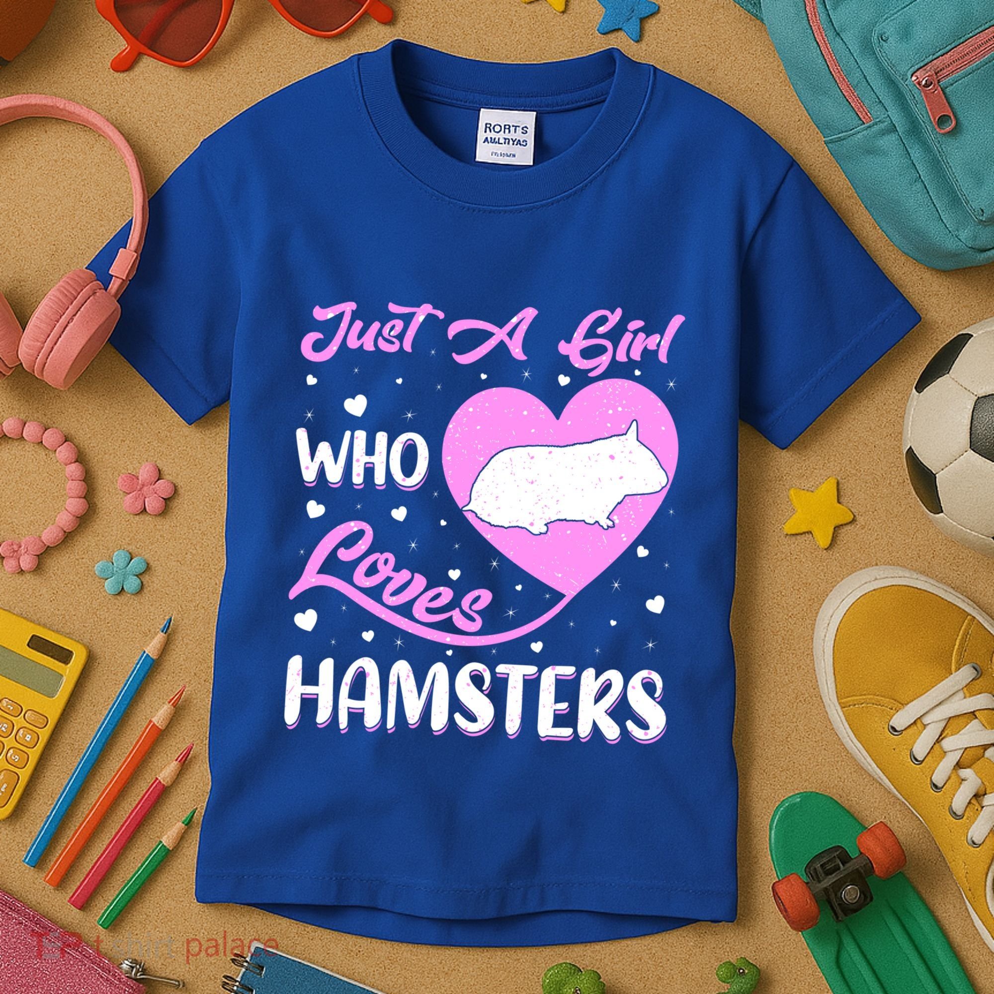 Heart Shape Hamster Just A Girl Who Loves Hamsters Gift Kids T-Shirt