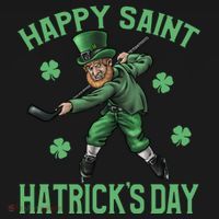 Happy Saint Hatricks Day St Patrick's Day Hockey Leprechaun Gift Women's Hoodie thumb 2