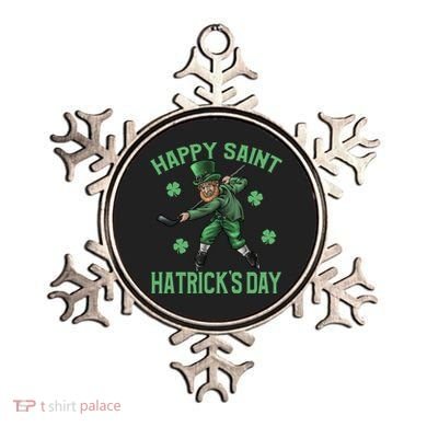 Happy Saint Hatricks Day St Patrick's Day Hockey Leprechaun Gift Ornament