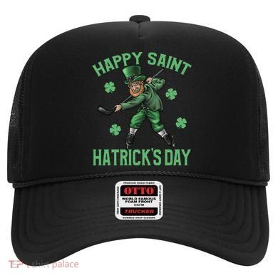Happy Saint Hatricks Day St Patrick's Day Hockey Leprechaun Gift Hat