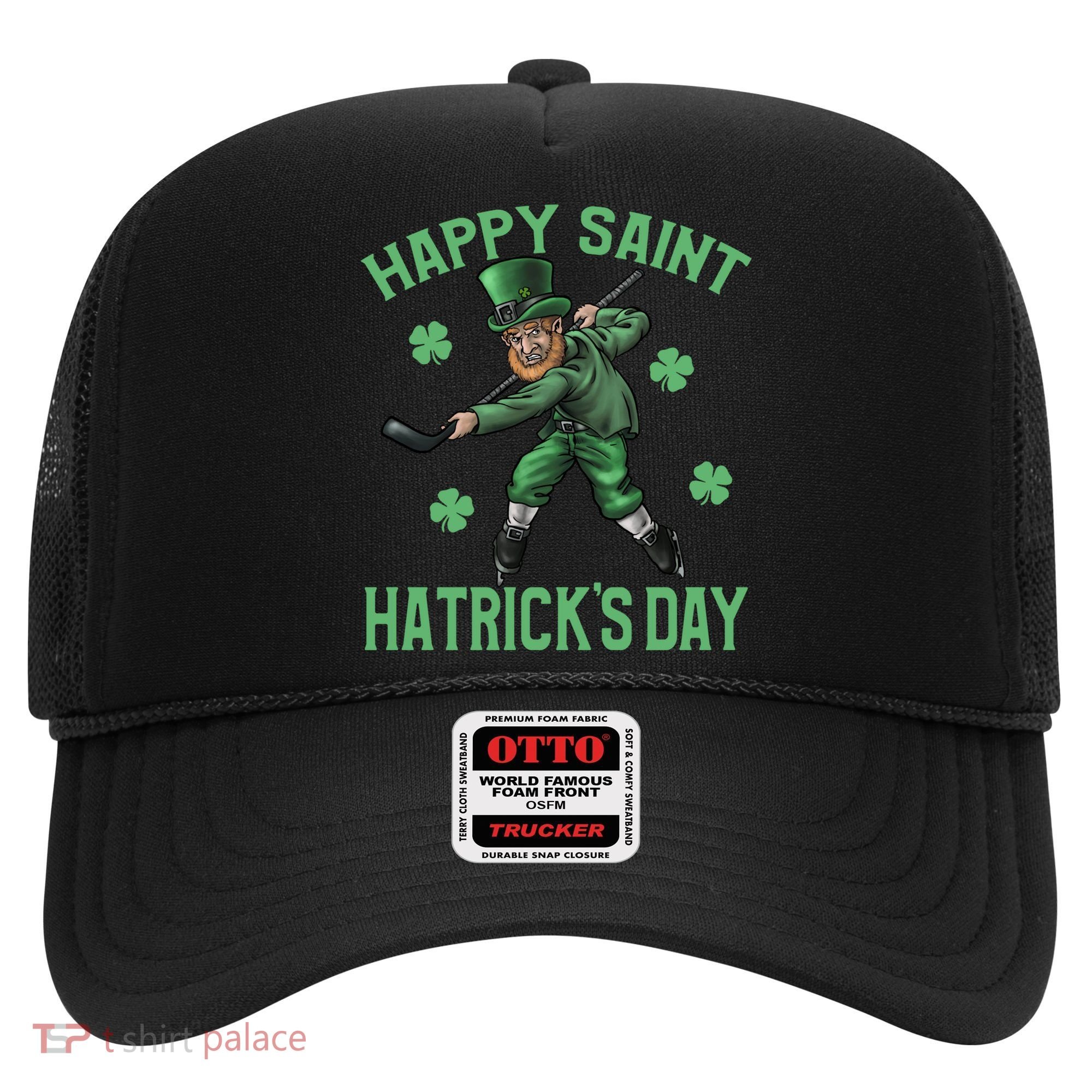 Happy Saint Hatricks Day St Patrick's Day Hockey Leprechaun Gift Hat