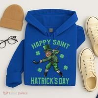 Happy Saint Hatricks Day St Patrick's Day Hockey Leprechaun Gift Hoodie thumb 4